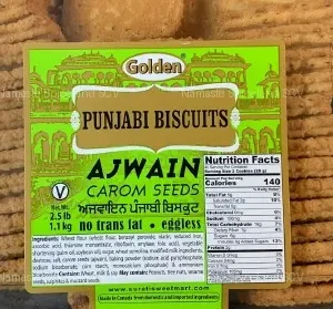 Golden Punjabi Biscuits Ajwain Carom Seeds 1.1 kg