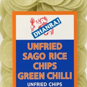 Dhanraj Unfried Sago Chips Green Chilli 200 gms
