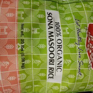 Deccan organic sona masoori rice 20lb